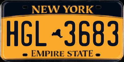 NY license plate HGL3683
