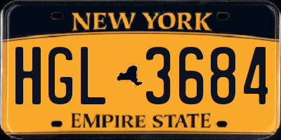 NY license plate HGL3684