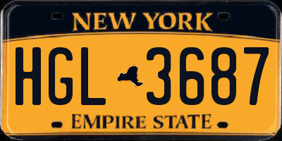NY license plate HGL3687