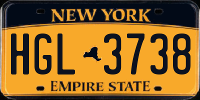 NY license plate HGL3738