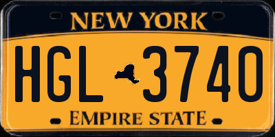 NY license plate HGL3740