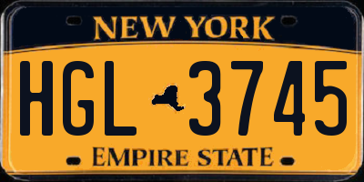 NY license plate HGL3745