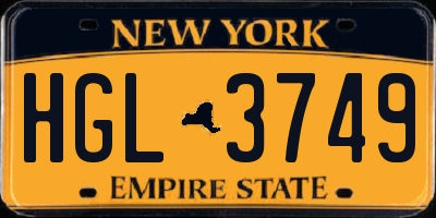 NY license plate HGL3749