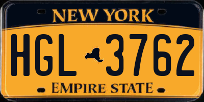 NY license plate HGL3762