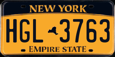NY license plate HGL3763