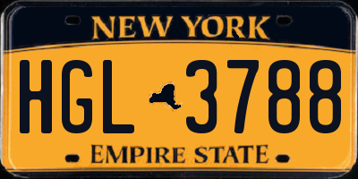 NY license plate HGL3788