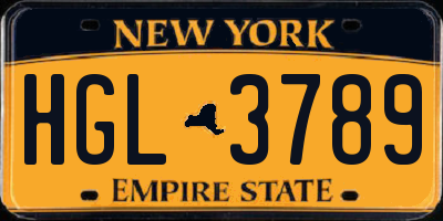 NY license plate HGL3789