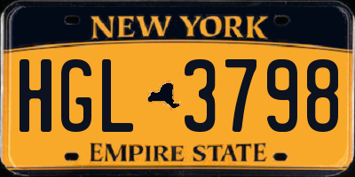 NY license plate HGL3798
