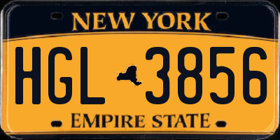 NY license plate HGL3856