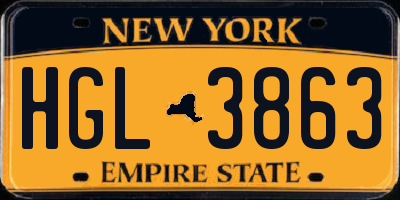 NY license plate HGL3863