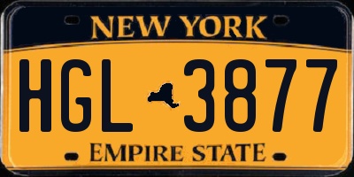 NY license plate HGL3877