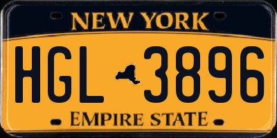 NY license plate HGL3896