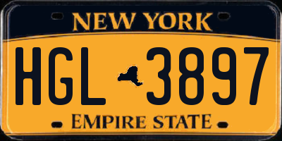 NY license plate HGL3897