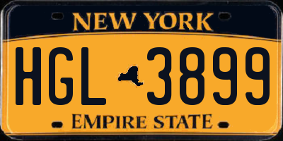 NY license plate HGL3899