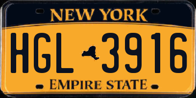 NY license plate HGL3916