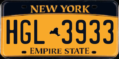 NY license plate HGL3933