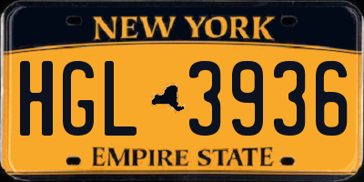 NY license plate HGL3936