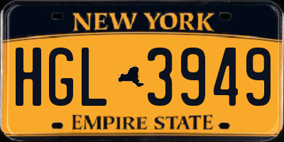 NY license plate HGL3949