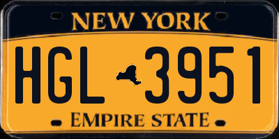 NY license plate HGL3951