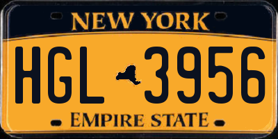 NY license plate HGL3956