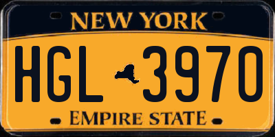 NY license plate HGL3970