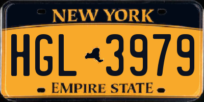 NY license plate HGL3979