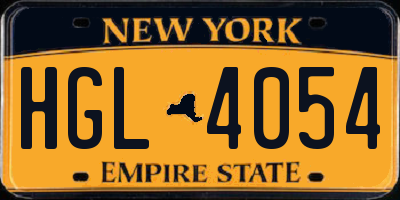 NY license plate HGL4054