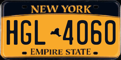 NY license plate HGL4060