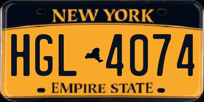 NY license plate HGL4074