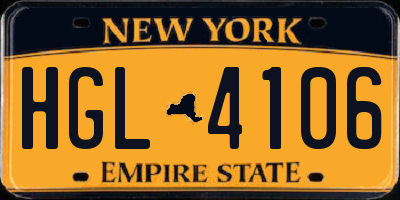 NY license plate HGL4106