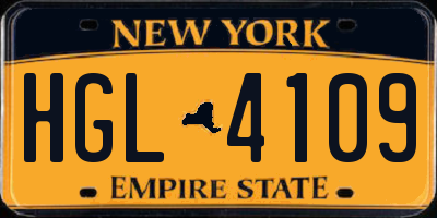 NY license plate HGL4109