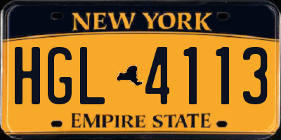NY license plate HGL4113