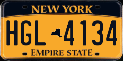 NY license plate HGL4134