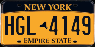 NY license plate HGL4149