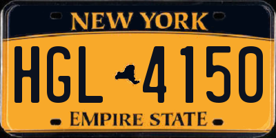 NY license plate HGL4150