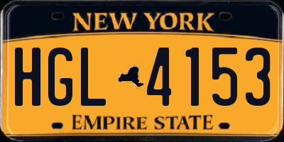 NY license plate HGL4153