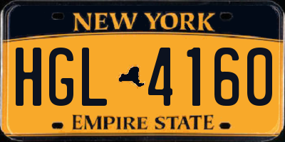 NY license plate HGL4160