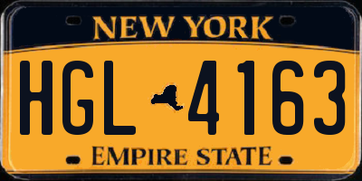 NY license plate HGL4163