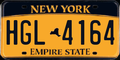 NY license plate HGL4164