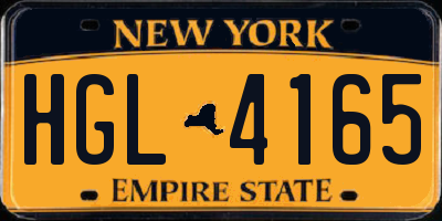 NY license plate HGL4165
