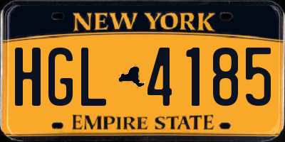 NY license plate HGL4185