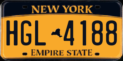 NY license plate HGL4188