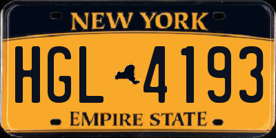 NY license plate HGL4193
