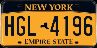 NY license plate HGL4196