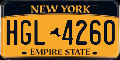 NY license plate HGL4260