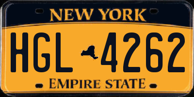 NY license plate HGL4262