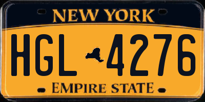 NY license plate HGL4276