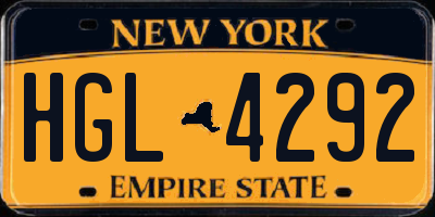 NY license plate HGL4292