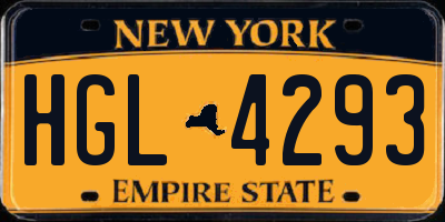 NY license plate HGL4293