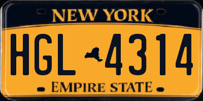 NY license plate HGL4314